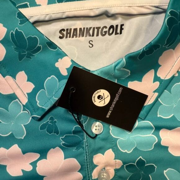 Shank It Golf Men’s Azalea Blue Polo Shirt NWT Size Small - Picture 4 of 4
